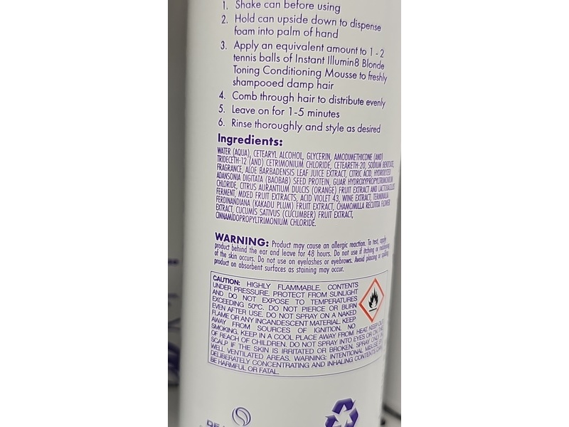 De Lorenzo Illumin8 Blonde Toning Conditioning Mousse, 8.81oz/250 g