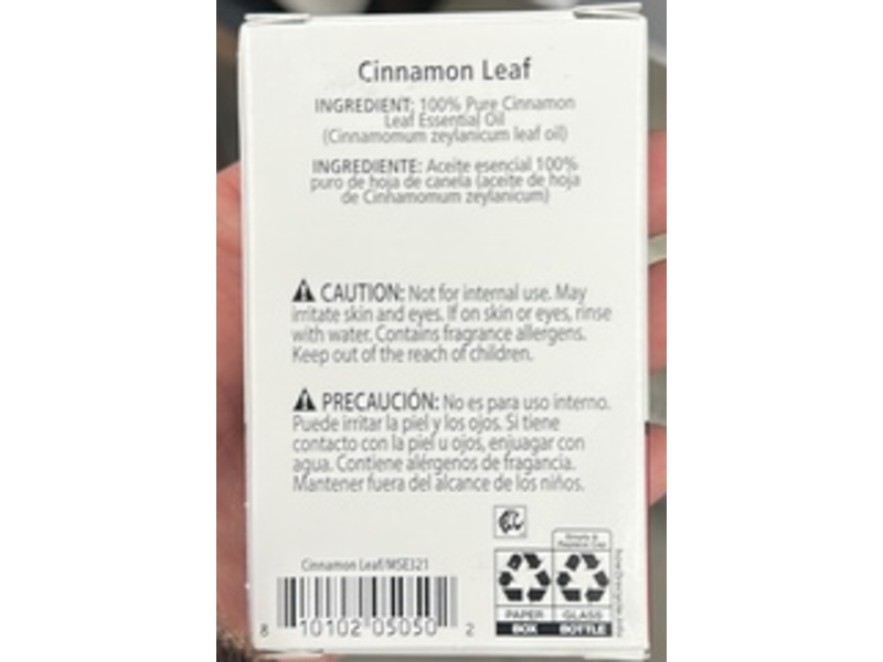 MainStays Pure Essential Oil, Cinnamon Leaf, 0.5 fl oz/15 mL
