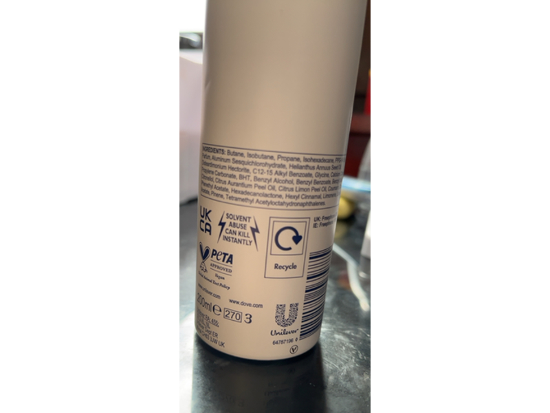 Dove Antiperspirant Spray, Vanilla Scent, 200 mL