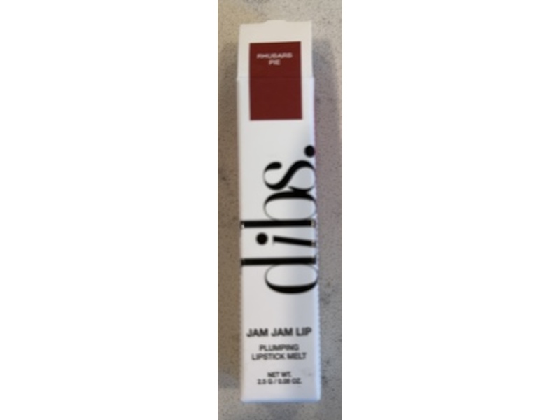 Dibs. Jam Jam Lip Plumping Lipstick Melt, Rhubarb Pie, 0.06 oz/2.5 g