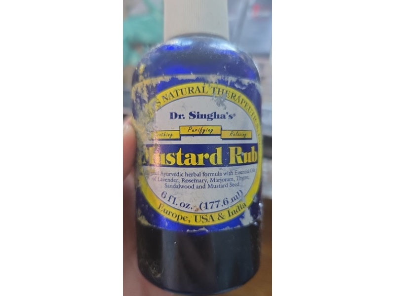 Dr. Singha's Mustard Rub Massage Oil, 6 oz/178 mL
