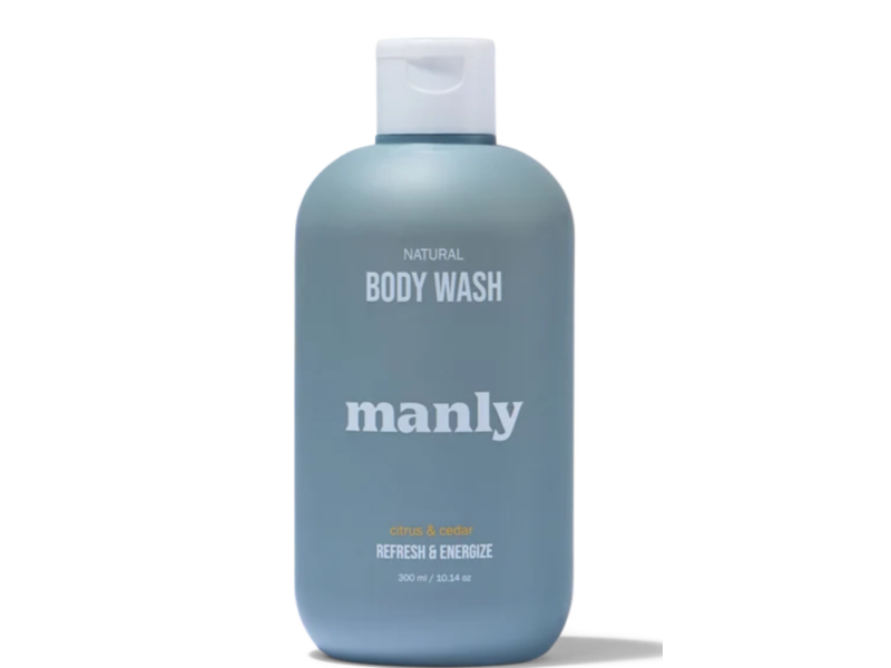 Manly Natural Body Wash, Citrus & Cedar, 10.14 oz/300 mL