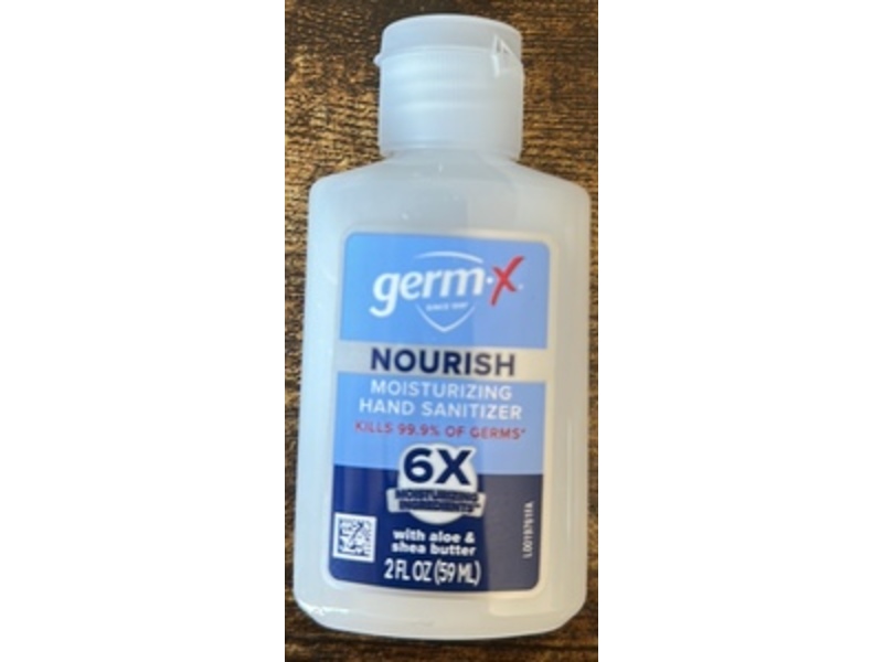 Germ-X Nourish Hand Sanitizer, Aloe & Shea Butter, 2 fl oz/59 mL, Pack Of 6