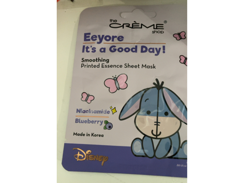 The Creme Shop Smoothing Essence Sheet Mask, Niacinamide + Blueberry, 0.88 oz/2.5 g