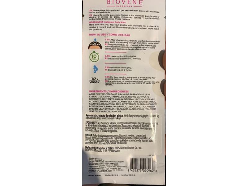 Biovene Volcano Rescue Hair Clay Mask, 12.5 mL