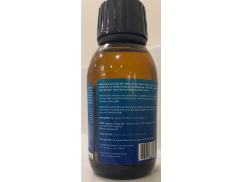 Queen Of The Thrones Organic Golden Castor Oil, 3.38 fl oz/100 mL