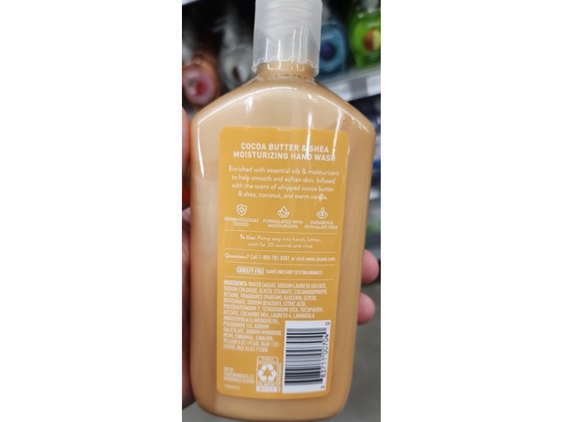 Suave Moisturizing Hand Wash, Cocoa Butter & Shea, 12 fl oz/355 mL