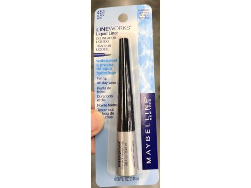 Maybelline New York Lineworks Liquid Eyeliner, 451 Black, 0.08 fl oz/2.45 mL
