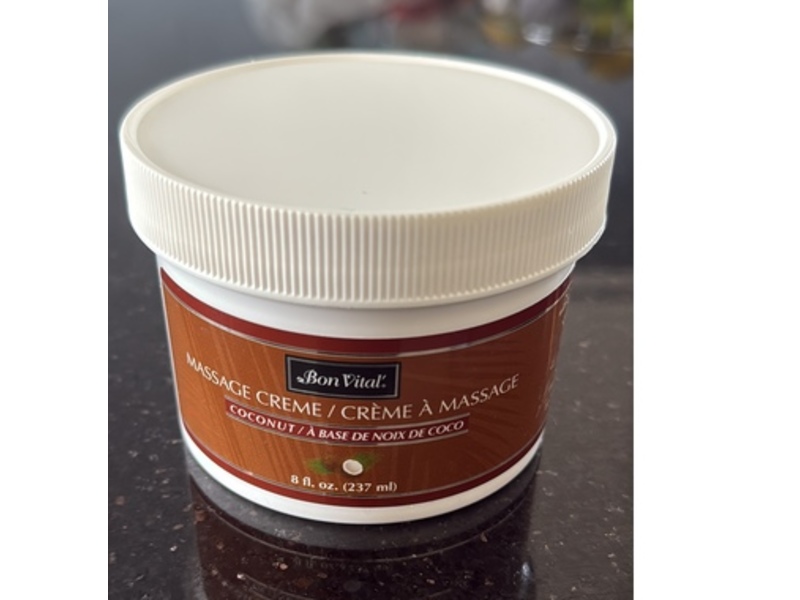 Bon Vital' Coconut Massage Creme, Coconut, 8 fl oz/237 mL