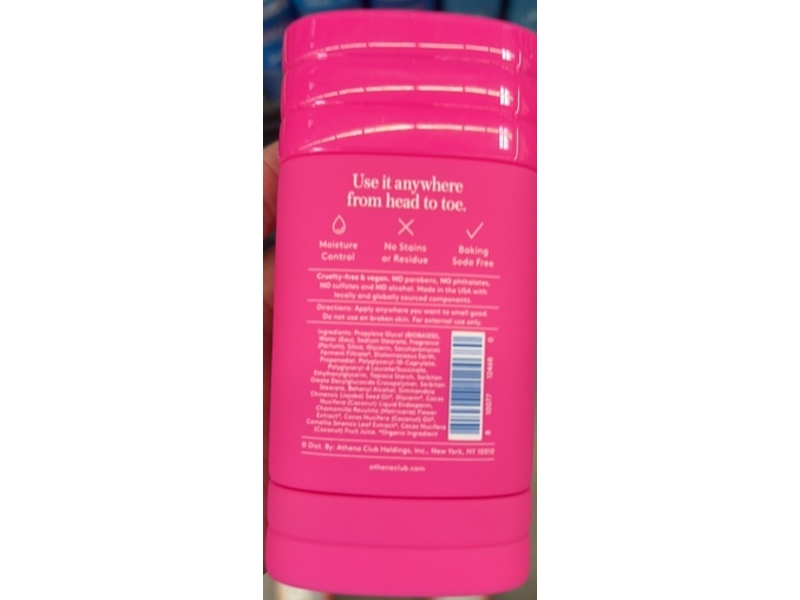 Athena Club All Over Deo, Super Pink, 2.6 oz/74 g