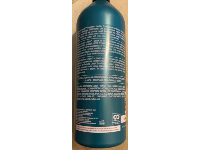 Redken Extreme Length Shampoo, Keratin + 1% Length Care Complex, 33.8 fl oz/1000 mL