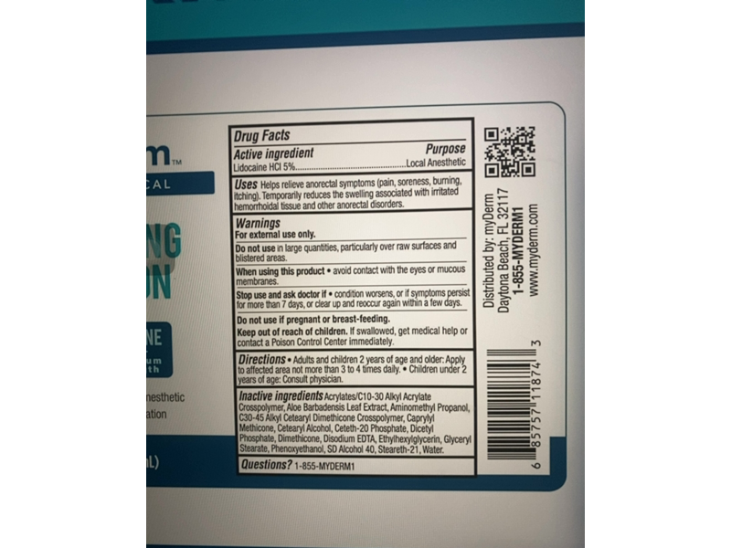 Myderm Medical Numbing Roll On, 5% Lidocaine, 3 fl oz