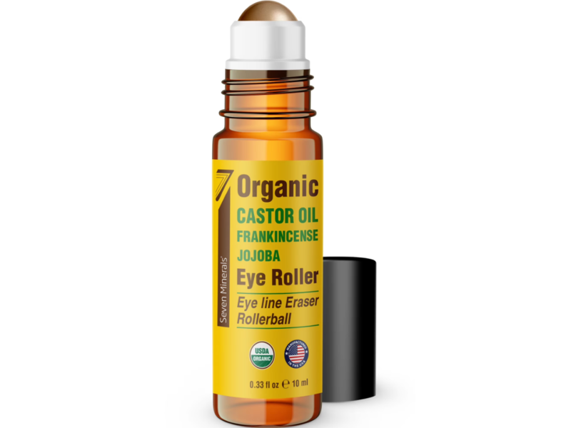 Seven Mineral Eye Roller Eye Line Eraser Rollerball, Castor Oil, 0.33 fl oz/10 mL
