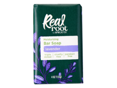 Real Root By Sprouts Moisturizing Bar Soap, Lavender, 4 oz/133 g