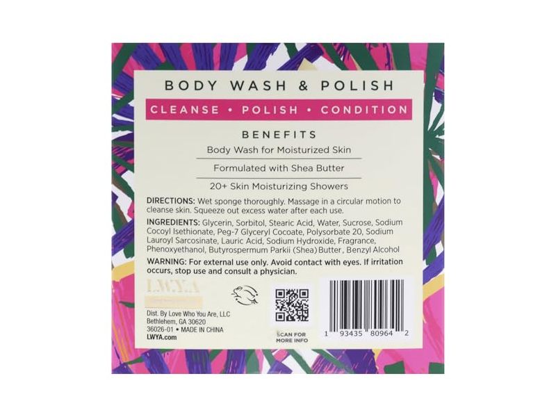 LWYA Tropic Body Wash & Polish, Like It's Hot, Coconut Milk, 3.0 oz/85 g