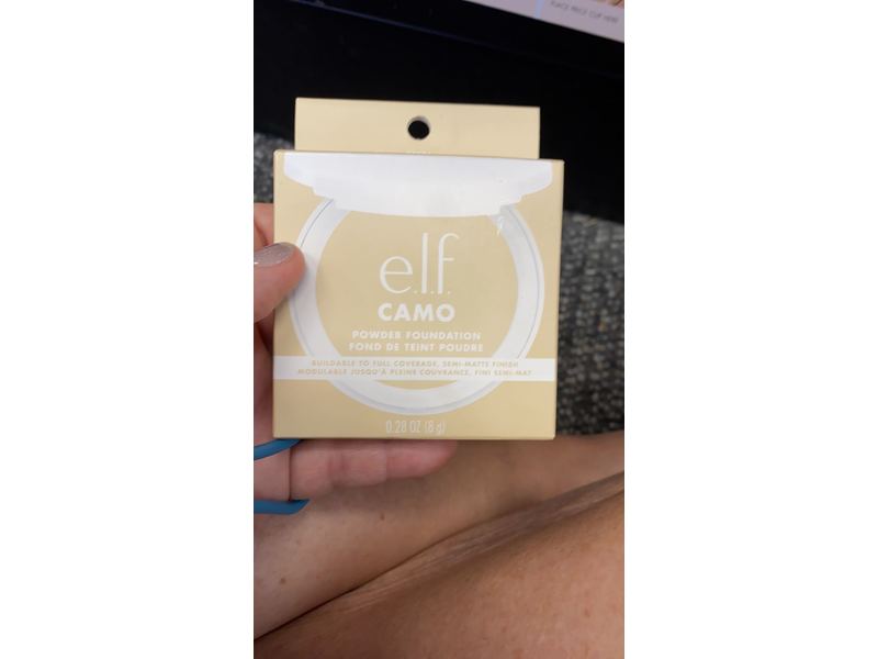 e.l.f. Camo Powder Foundation, Lightweight, Primer-Infused Buildable & Long-Lasting Medium-to-Full Coverage Foundation, Fair 120 N