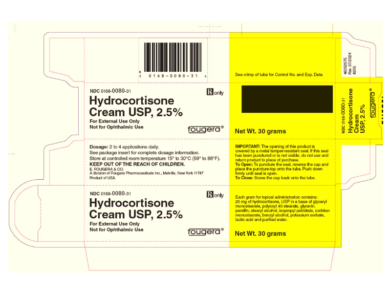 Hydrocortisone Cream USP 2.5%, 30 g, Fougera (RX)