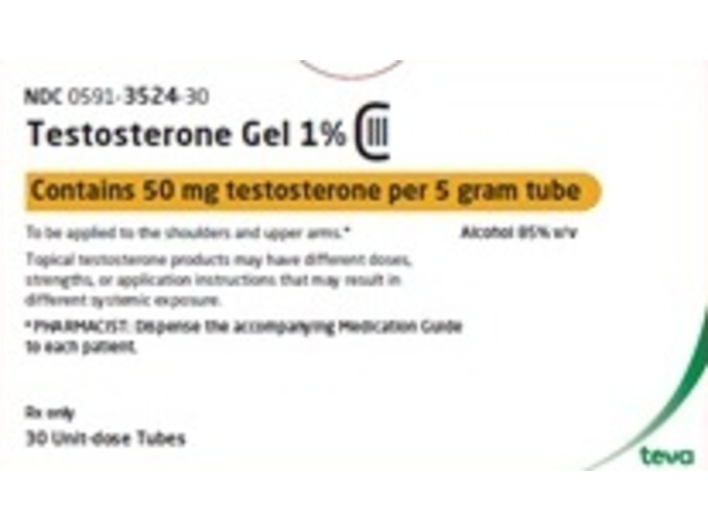 Testosterone Gel 1%, 30 units, Actavis (Rx)