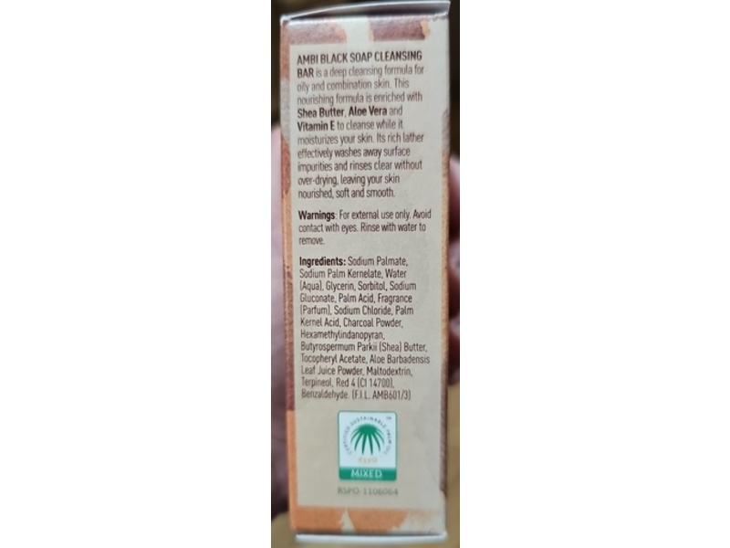 Ambi Black Soap Cleansing Bar, Shea Butter+ Vitamin E, 3.5 fl oz/99 g