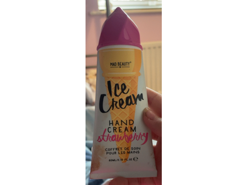 Mad Beauty Ice Cream Hand Cream, Strawberry, 2.70 fl oz/80 mL