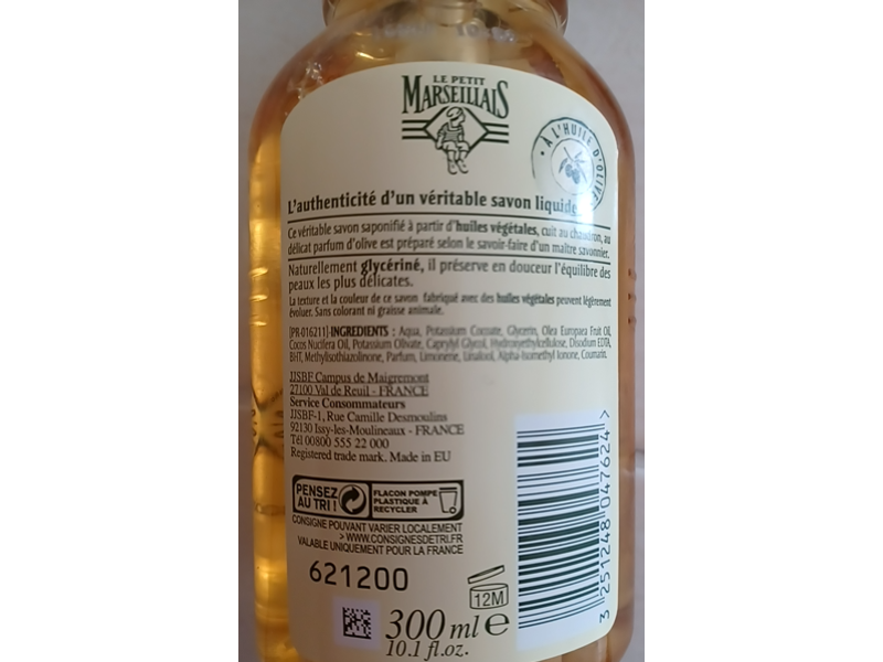 Le Petit Marseillais Pure Liquid Hand Soap, Olive Oil, 10.1 fl oz/300 mL
