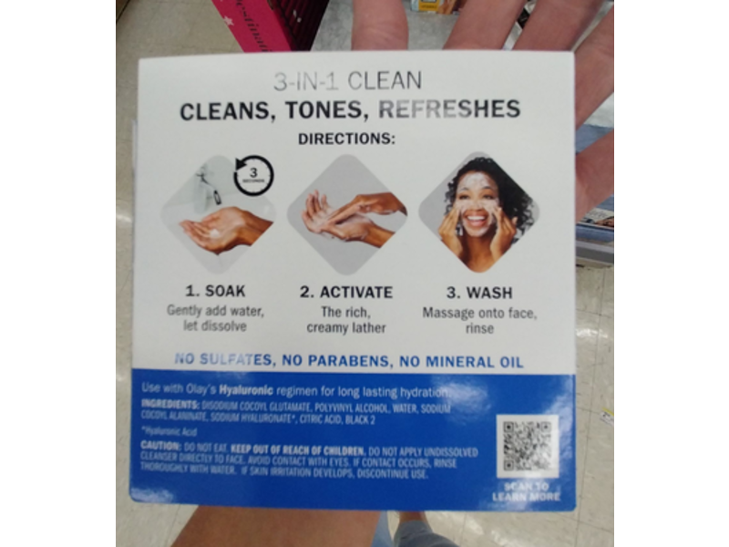 Olay Cleansing Melts Daily Facial Cleanser Dissolving Pads, Hyaluronic, 32 Count, Pack Of 2