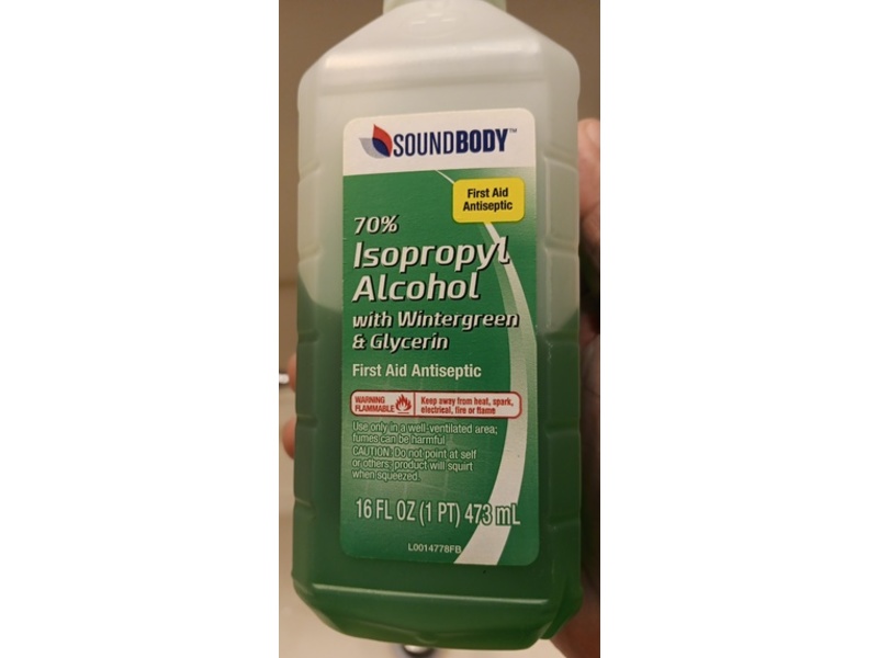 Sound Body 70% isopropyl Alcohol First Aid Antiseptic, Wintergreen & Glycerin, 16 fl oz/473 mL