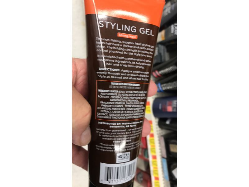 Equate Men Styling Gel Strong Hold, 8.5 oz/241 g