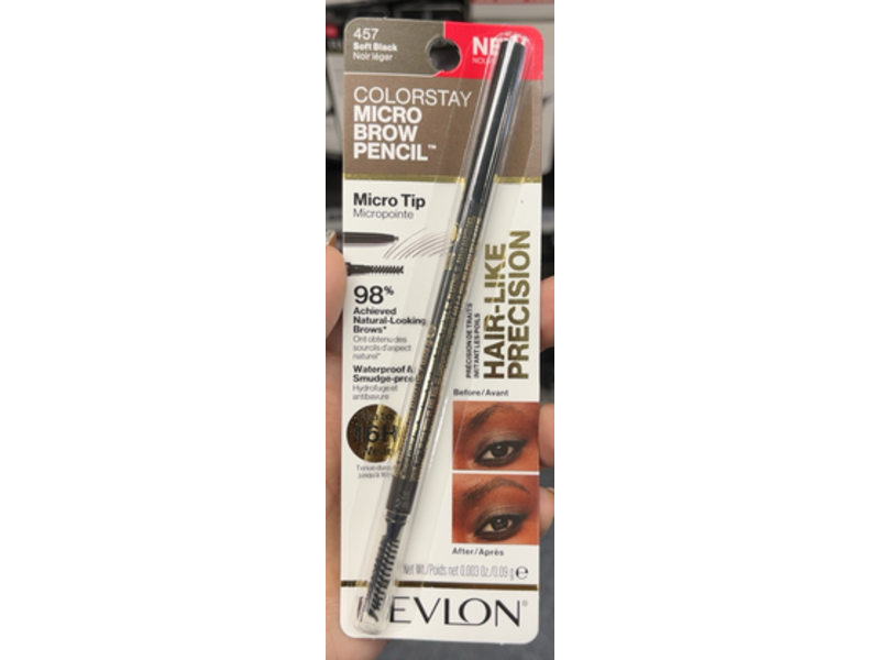 Revlon Colorstay Micro Eyebrow Pencil, 457 Soft Black, 0.003 oz/0.09 g