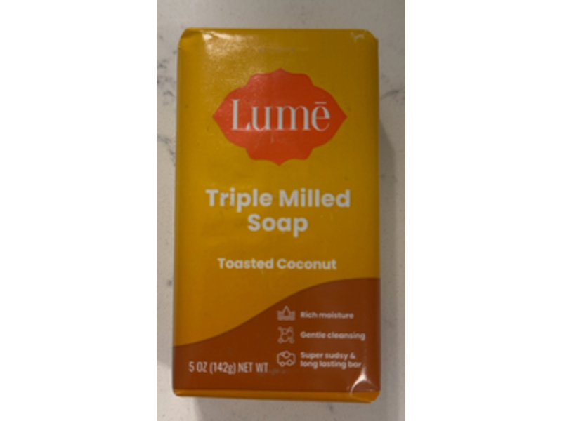 Lume Triple Milled Bar Soap, Toasted Coconut, 5 oz/142 g