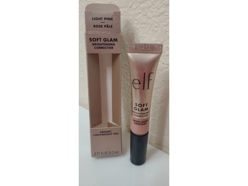 e.l.f Cosmetics Soft Glam Brightening Corrector Concealer, Light Pink, 0.21 fl oz