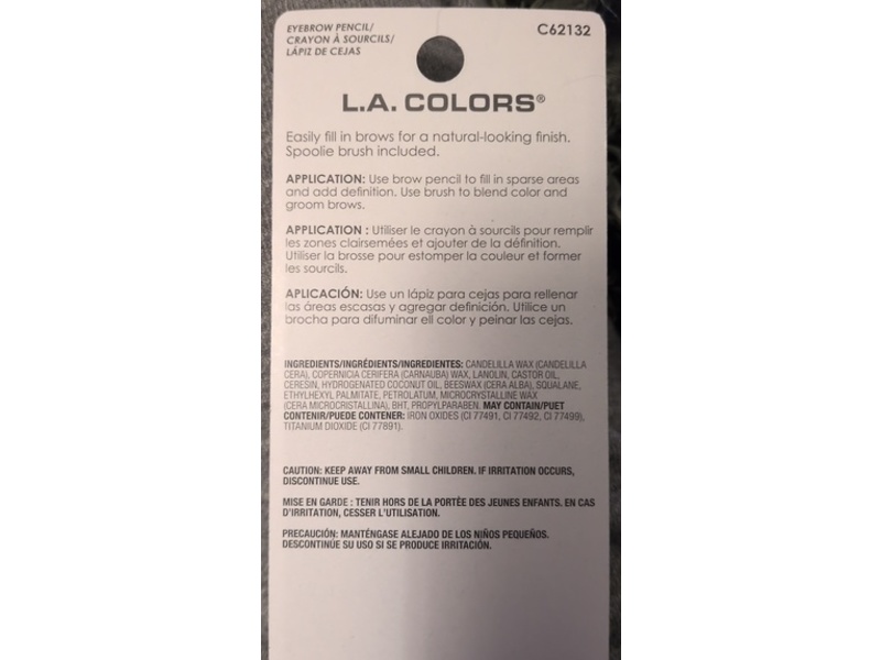L.A. Colors Brow Pencil, Soft Brown, 0.05 fl oz/1.5 g