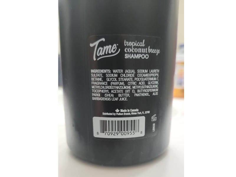 Tame Tropical Coconut Breeze Moisturizing Shampoo, Shea Butter, 32 fl oz/946 mL