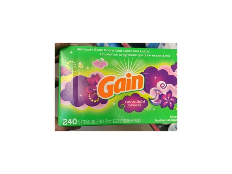 Gain Fabric Softener Dryer Sheets, Moonlight Breeze, 240 Count