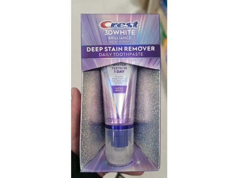 Crest 3DWhite Brilliance Deep Stain Remover Daily Toothpaste, Ultra White, 3.1 oz/87 g