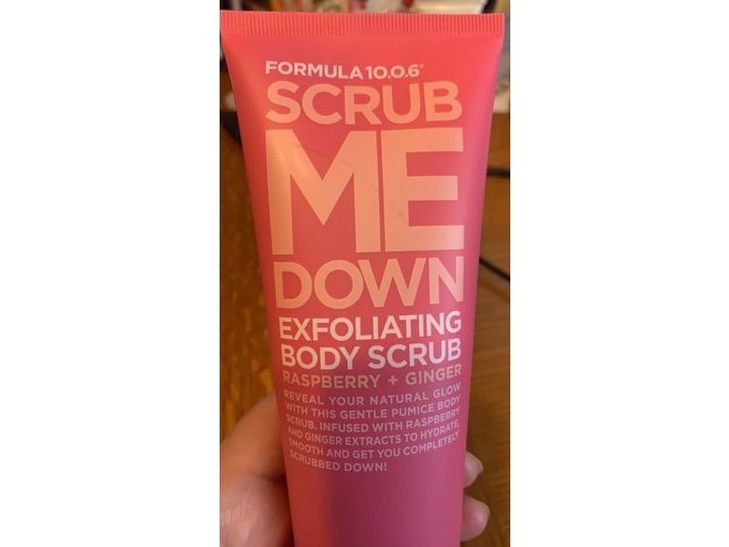 Formula 10.0.6 Scrub Me Down Exfoliating Body Scrub, Raspberry + Ginger, 6.7 fl oz/200 mL
