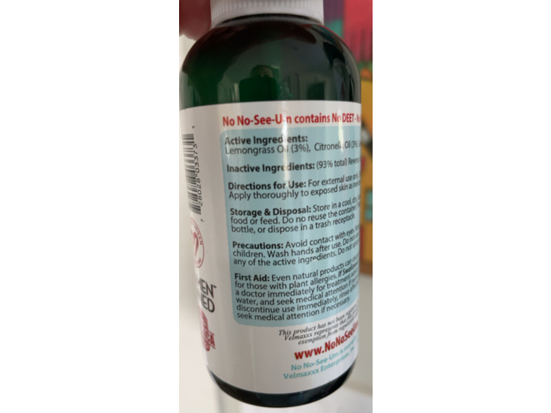 No-See-Um All Natural No Deet Insect Repellent Spray, 4 fl oz/1.20 mL