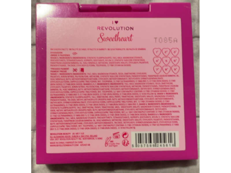 I Heart Revolution Heartbreakers Eyeshadow Palette, Sweetheart, 0.01 oz/0.55 g
