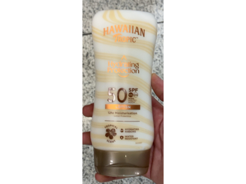 Hawaiian Tropic Hydrating Protection Sunscreen Lotion, SPF 50, Tropical Scent, 180 mL