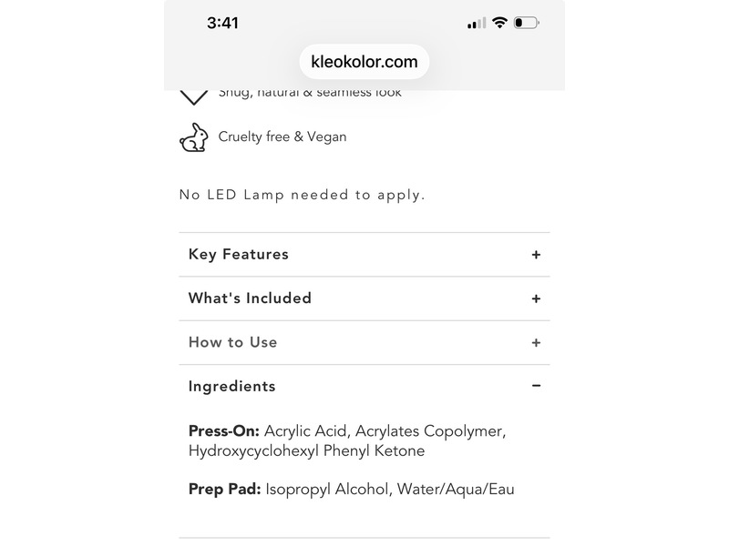 Kleo Kolor Press-On Gel Nails, Kiss & Tell, 30 Count