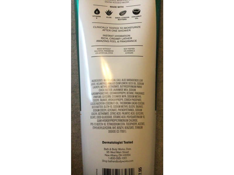 Bath & Body Works Vanilla Bean Noel Moisturizing Body Wash, Shea Butter + Vitamin E, 10 fl oz/295 mL