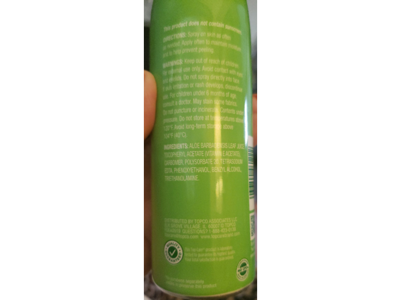 Top Care After Sun Soothing Spray, Aloe Vera, 6.3 fl oz/178 g
