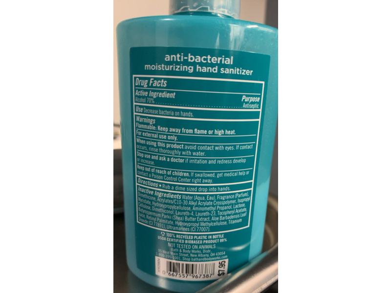 Bath & Body Works Anti Bacterial Moisturizing Hand Sanitizer, Beautiful Day, 7.6 fl oz/225 mL