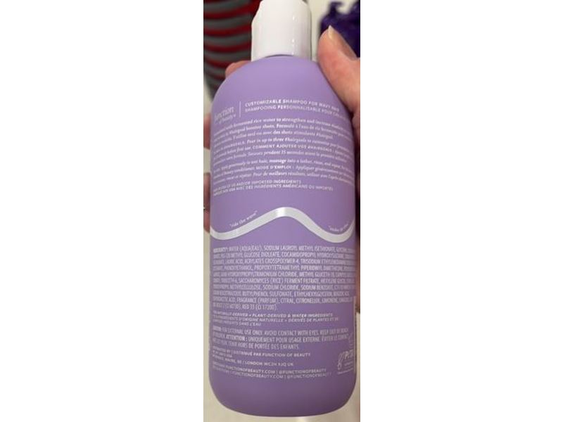 Function of Beauty Wavy Hair Shampoo, Rice Water, 11 fl oz/325 mL