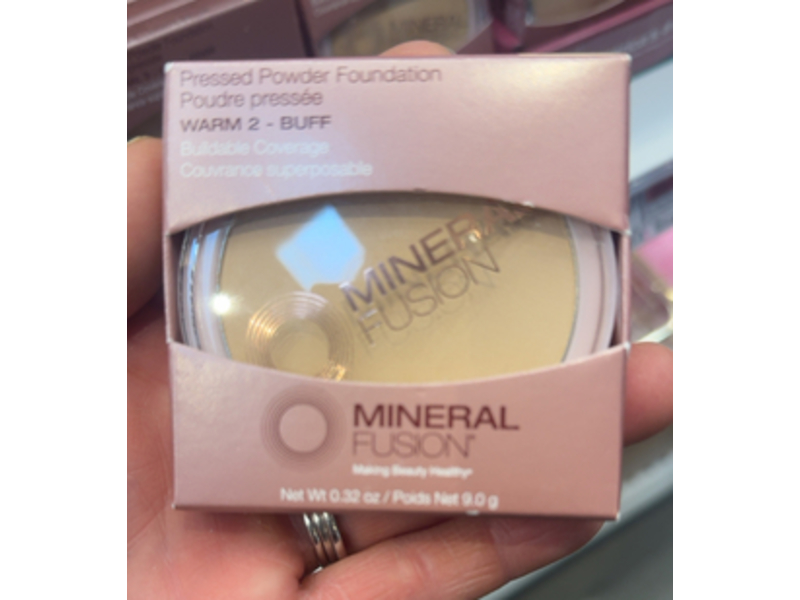 Mineral Fusion Pressed Powder Foundation, Warm 2 - Buff, 0.32 oz/9.0 g