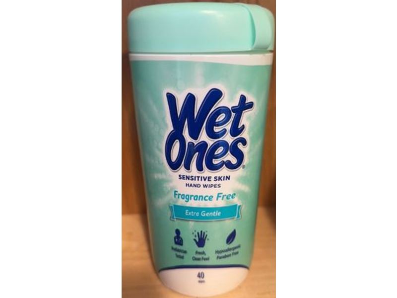 Wet Ones Sensitive Skin Hand Wipes, Fragrance Free, 40 Count, Pack Of 6