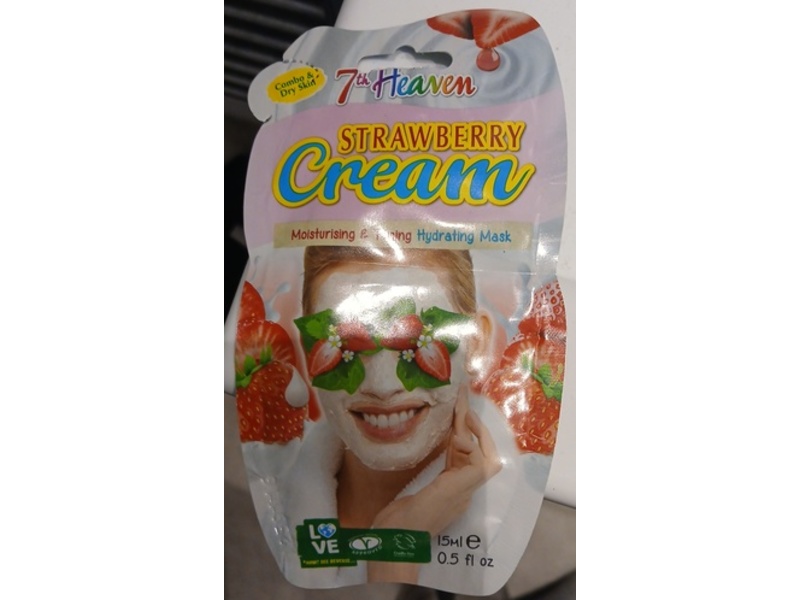 7th Heaven Moisturizing & Tanning Hydrating Mask, Strawberry Cream, 0.5 fl oz/15 mL