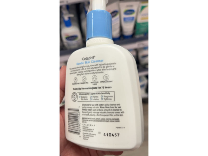 Cetaphil Gentle Skin Cleanser, Glycerin + Vitamins B3 & B5, 8 fl oz/237 mL