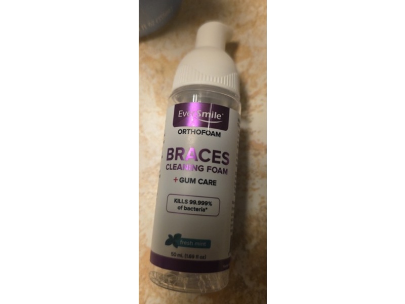 EverSmile OrthoFoam Braces Cleaning Foam, Fresh Mint, 1.69 fl oz/50 mL