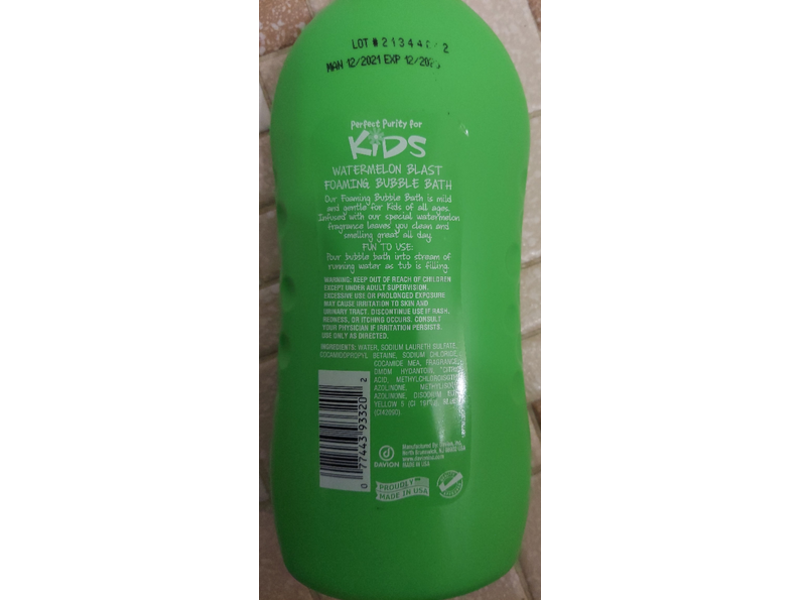 Perfect Purity Foaming Bubble Bath kids, Watermelon Blast 20 fl oz/591 mL